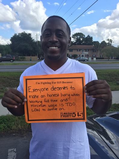 Carlton Alexander is among those planning to strike on Tuesday as part of the Fight for 15 movement. Credit: Kelly Benjamin