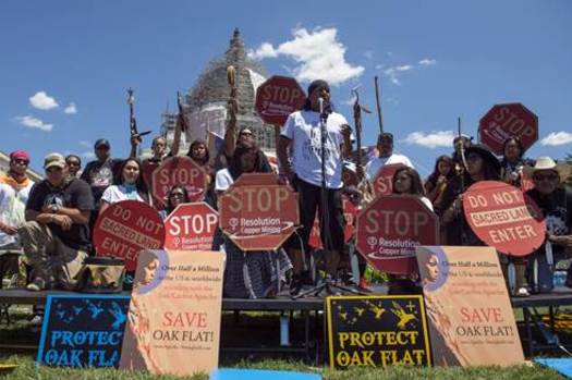 Tribes in Washington, D.C., protesting mining in Oak Flat, Ariz. Credit: Apache Stronghold