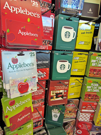 Gift cards on store racks are a popular target for holiday scams. Credit: 401(k) 2012/Flickr
