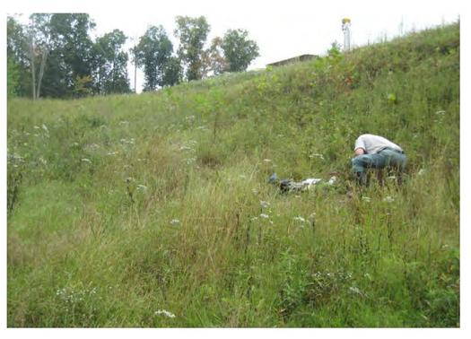 DEP samples taken downhill from one part of a waste disposal site in Ritchie County last fall suggest the injection well site is leaking frack waste. (WV DEP)  