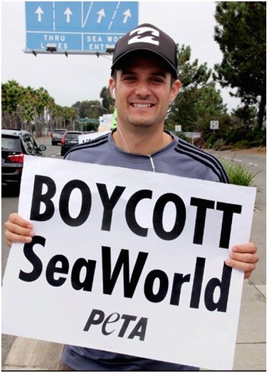 SeaWorld has admitted sending employee Paul McComb to pose as an activist. (April Cruz/PETA)