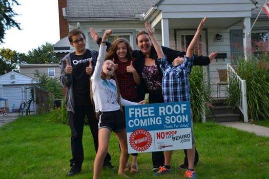 No Roof Left Behind is a group of roofing contractors who collaborate to make some deserving homeowners dry, warm and very happy. (No Roof Left Behind)