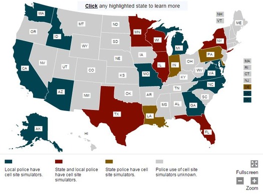 Sixty-one agencies in 23 states are known to possess stingray technology. (ACLU.org)