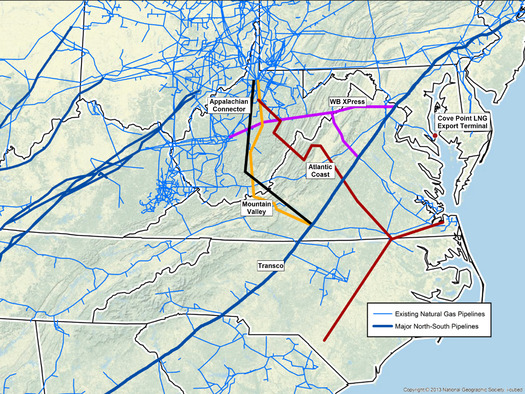 Critics charge the proof of need used to justify huge proposed pipelines to federal regulators is often contracts between branches of the same utility conglomerates. (Rick Webb/Dominion Pipeline Monitoring Coalition)