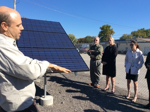 State leaders tour Berea's Solar Farm. Solar advocates in Kentucky want net metering expanded, saying it makes economic sense.(Lane Boldman)