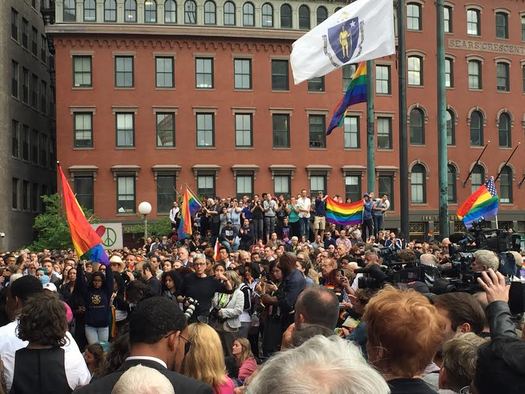 Human-rights activists who attended the Boston vigil for the Orlando shooting victims say it is wrong to single out Muslims. (Chris Flynn)