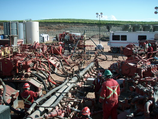 Methane emissions from hydraulic fracturing operations contribute to climate change. (Joshua Doubek/Wikimedia)