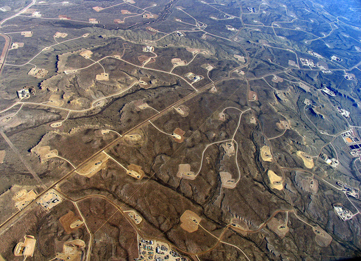 Well pads dot the landscape at the Jonah oil and gas fields in Wyoming. (Bruce Gordon/EcoFlight)