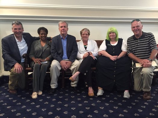 Granite State Democrats held a sit-in at the State House on Thursday to show solidarity with Democrats who were blocking business in the U.S. House to demand action on gun control measures. (via Twitter/katbeep).