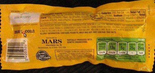Products like M and M's are likely to contain GMO labeling thanks to a new law in Vermont that faces a challenge in the U.S. Senate. (N Pernot via twitter) 