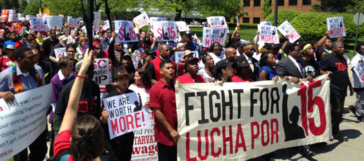 Demanding $15 an hour, like fastfood workers in other places, workers at a Richmond McDonald's struck briefly. (Fight for 15)