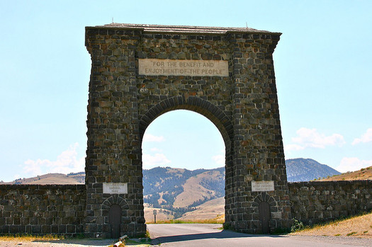 The centennial celebration of the National Park Service is being held in front of the Roosevelt Arch, above. (Chuck Grimmett/flickr)