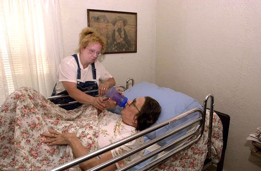 Home attendants say they are penalized if they refuse to work 24-hour shifts. (Leif Skoogfors/Wikimedia Commons)