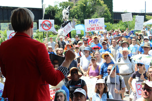 Despite public protests, several huge gas pipelines are moving through the regulatory process. Critics say that's bad news for consumers. (Chesapeake Climate Action Network/Flickr)