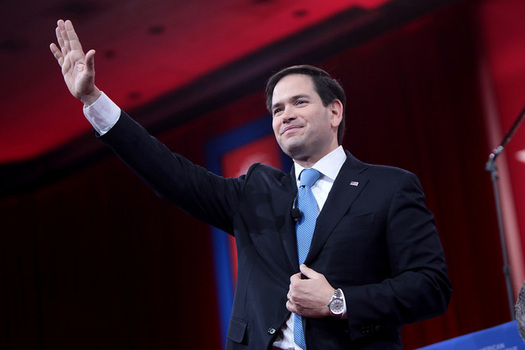 Will supporting Donald Trump lessen Marco Rubio's lead over Patrick Murphy? (Gage Skidmore/Flickr)