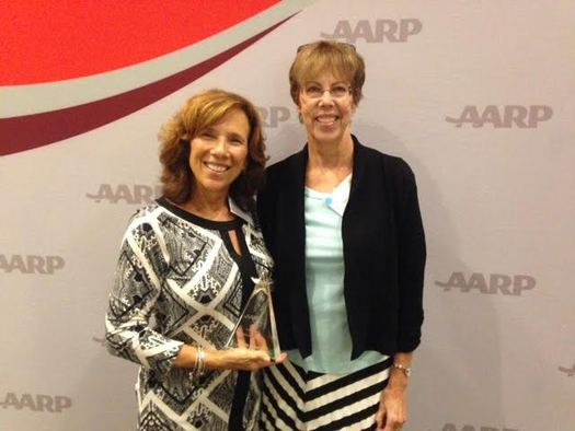 Judy Crane (Left) is being honored by AARP Maryland for helping other stroke survivors. She was nominated by her longtime friend and neighbor, Nancy Seiss. 