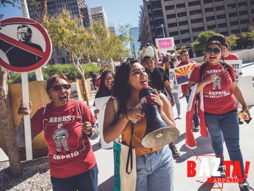The Bazta Arpaio campaign, seen here at an Oct. 11 rally, is one of many encouraging voters to send in their mail-in ballots by today so they'll arrive in time to be counted. (BaztaArpaio)