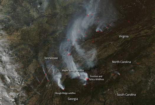Satellite images of the wildfires from space. (Nasa.gov)