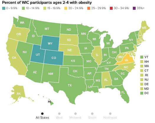 Virginia has one of the highest obesity rates for lower-income toddlers (ages 2 to 4) in the country. (The Trust for America's Health and Robert Wood Johnson Foundation)