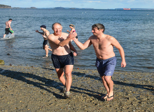Dr. Tony Owens will be one of the more than 50 Mainers taking a polar plunge at East End Beach on Saturday to call attention to the need for action on climate change. (Natural Resources Council of Maine)
