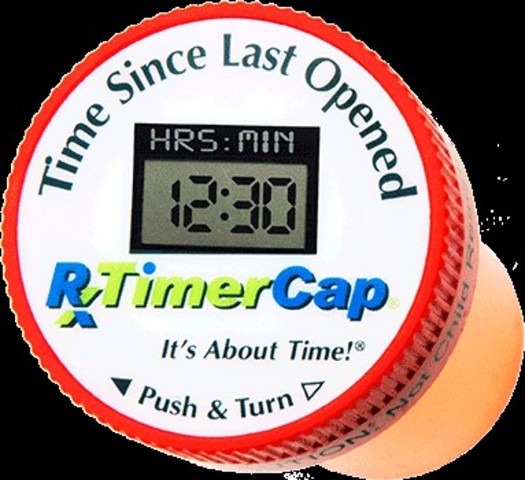 An LCD screen on the TimerCap displays how much time has elapsed since the last dose of medication. (TimerCap)