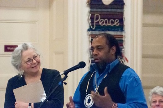 A Building a Culture of Peace forum in Concord, N.H., this week helped to raise funds to fight the Dakota Access Pipeline. (E. Zulaski)