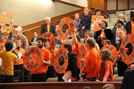 NY Renews, a coalition of more than 100 organizations, rallies in Albany on Monday. (New York Renews)