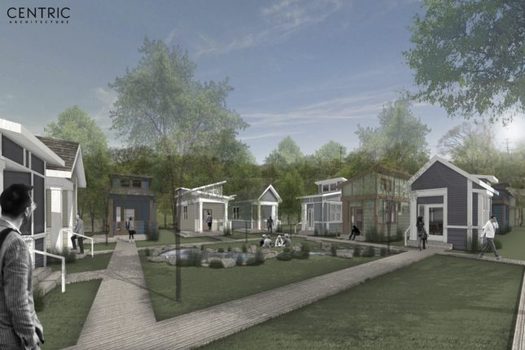 An artist's rendering of the micro home village planned as temporary housing in south Nashville. (Open Table Nashville)