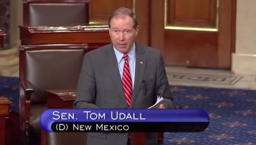 Sen. Tom Udall, D-New Mexico, shared his concerns with fellow senators about President Trump's adversarial relationship with the news media. (YouTube)