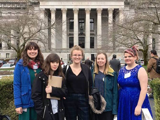 Students from Walla Walla University gathered in Olympia last month to urge lawmakers to fully fund the State Need Grant. (Jose Acosta/Walla Walla University)