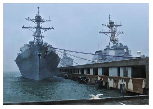 Sea-level rise linked in part to climate change is forcing the Navy to raise the docks in Norfolk. (U.S.Navy)