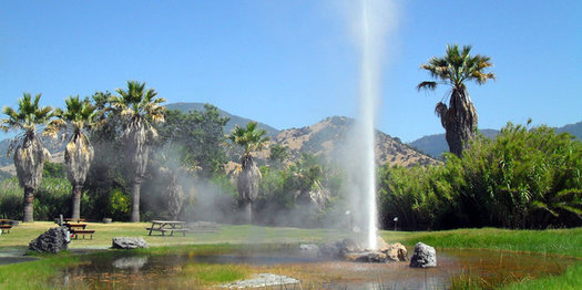 A Napa geyser is evidence of California's geothermal resources, which scientists say should be a bigger part of the state's renewable-energy portfolio. (maisna/iStockphoto)