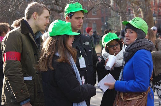 National Lawyers Guild Legal Observers document rights violations at protests. (Thomas Altfather Good/Wikimedia Commons)