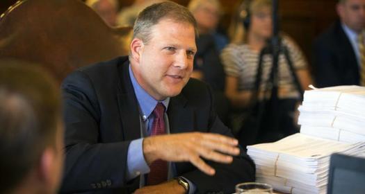 A progressive advocacy group plans to shadow Gov. Chris Sununu, in continued attempts to ask about the identities of businesses that he says support some of his key policies. (ONE@MIT/Twitter) 