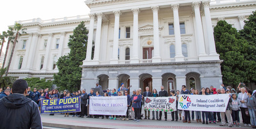 Protestors last year gathered for the 20th annual Immigration Policy Day, formed in the wake of Prop. 187 in 1996.(Calif. Immigrant Policy Ctr.)