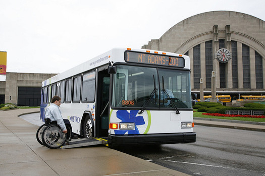 Some Ohioans with disabilities say public transportation can be hard to access and doesn't always run on time. (Metro Bus/Flickr)