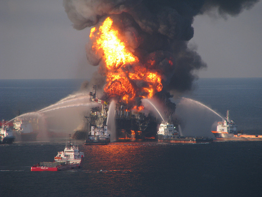 The 2010 Deepwater Horizon spill in the Gulf of Mexico caused billions in damage, and a similar accident is what opponents to oil and gas exploration fear. (Florida Sea Grant/flickr)