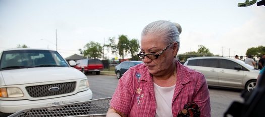 A Kentucky senior leaves a food bank, where the fight against hunger often serves those 60 and older. (Kentucky Assn. of Food Banks)