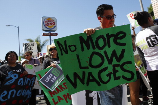 One recommendation from the nonpartisan Wisconsin Budget Project to reduce income inequality in Wisconsin is to raise the minimum wage. (Bloomberg/Getty Images)