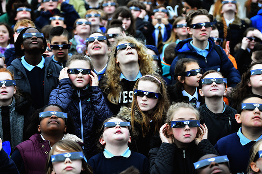 Astronomers warn that proper eye protection is essential for viewing the solar eclipse. (Jeff J. Mitchell/Getty Images)