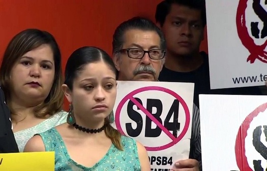 Hundreds protested the passage of Senate Bill 4, the so-called 