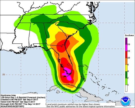 During hurricanes, people depend on charts and predictions from the National Hurricane Center and the National Weather Service. (NOAA/NWS)