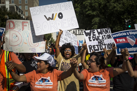 Ten states threatened legal action against the Trump administration if the president did not repeal DACA by Tuesday. (Zach Gibson/Getty Images)