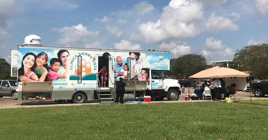 Mobile health units from California are serving 50 to 80 hurricane survivors per day in Texas this week. (Clinica Sierra Vista)