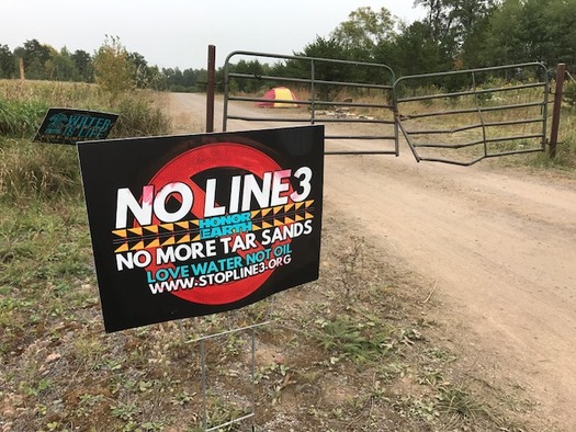 Residents of a camp near Cloquet are vowing to stop Enbridge Energy from building a new oil pipeline across Minnesota. (Laurie Stern)