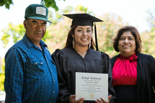 A new study shows that while more Latinos are earning college degrees, they still fall behind white and African American students in educational attainment. (HillStreet/GettyImages)