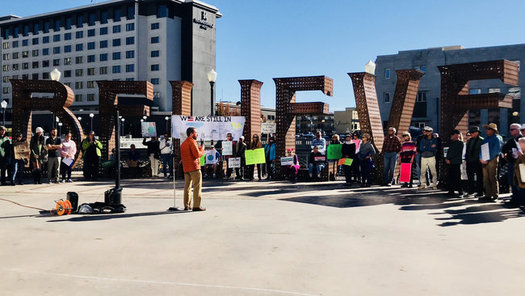 Protesters in Reno called on Gov. Brian Sandoval to sign the 