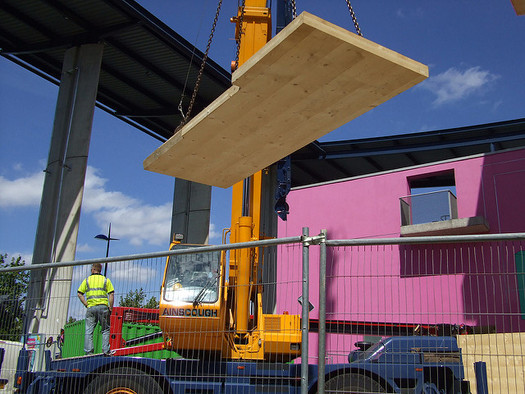 Cross-laminated timber, used in some buildings in place of steel, is seeing a growing market demand in the Northwest. (Denna Jones/Flickr)