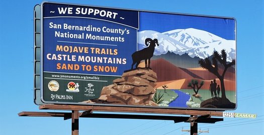 Billboards like this one are popping up across the Inland Empire to build support for California's desert monuments against any federal attempt to shrink them. (29 Palms Inn)