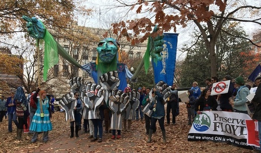 Opponents worried about water quality are pressing state officials to block two huge natural gas pipelines. (Twitter/Virginia Interfaith Power & Light)
